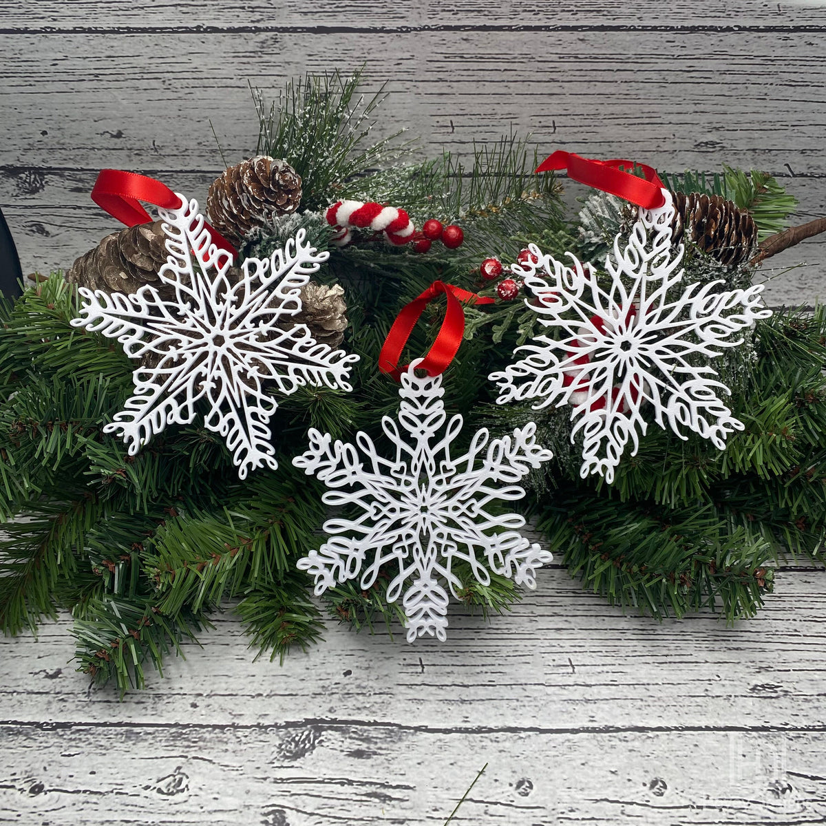 Peace, Love & Hope Ornament Set — Mirrored Design