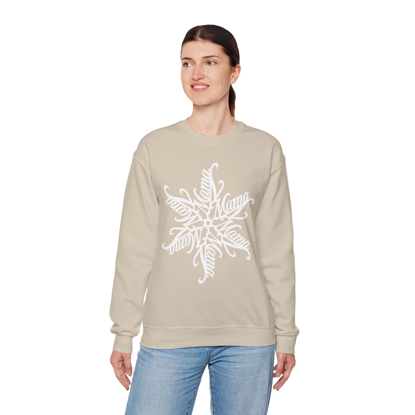 Mama Snowflake Sweatshirt, Personalized Snowflake Mom Sweater, Custom Ornate Design, Mothers Day Gift, New Mom Gift, Cozy Mama Crewneck