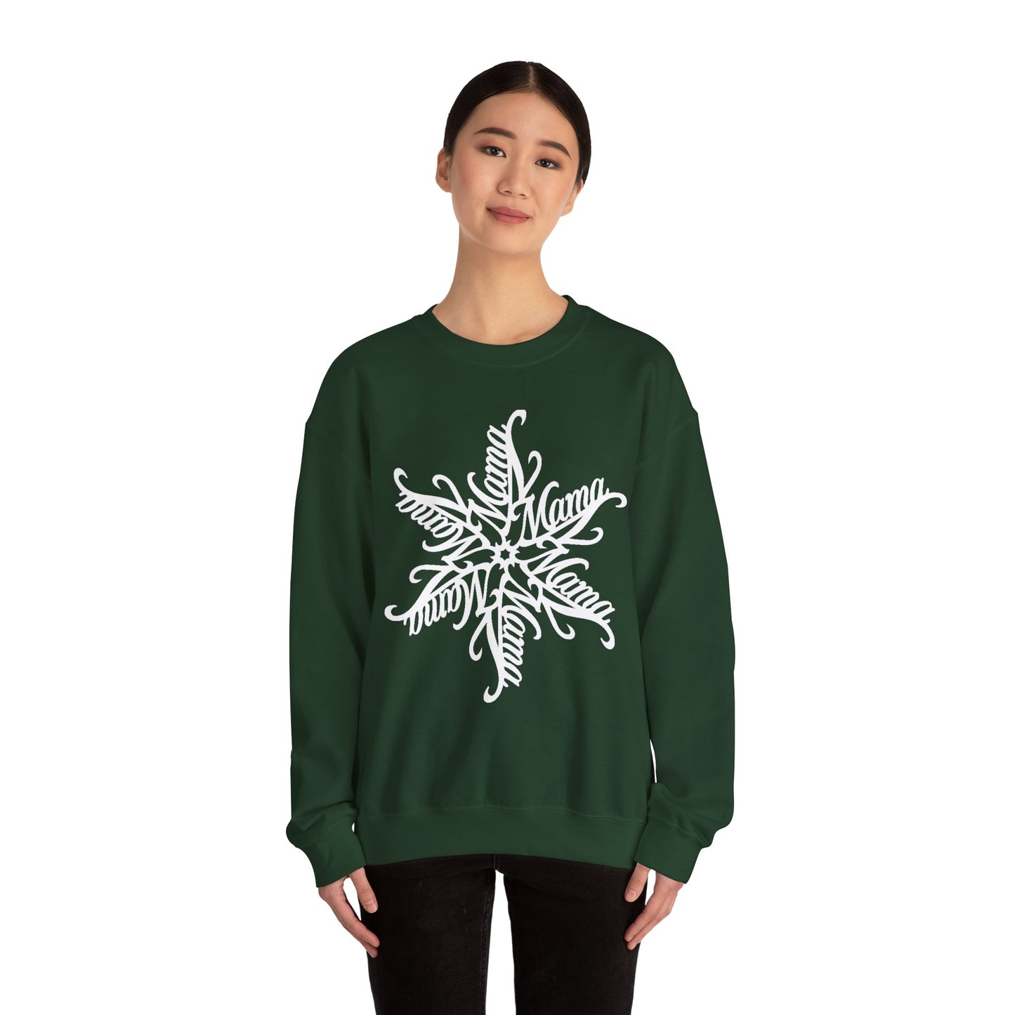 Mama Snowflake Sweatshirt, Personalized Snowflake Mom Sweater, Custom Ornate Design, Mothers Day Gift, New Mom Gift, Cozy Mama Crewneck