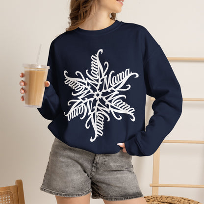 Mama Snowflake Sweatshirt, Personalized Snowflake Mom Sweater, Custom Ornate Design, Mothers Day Gift, New Mom Gift, Cozy Mama Crewneck