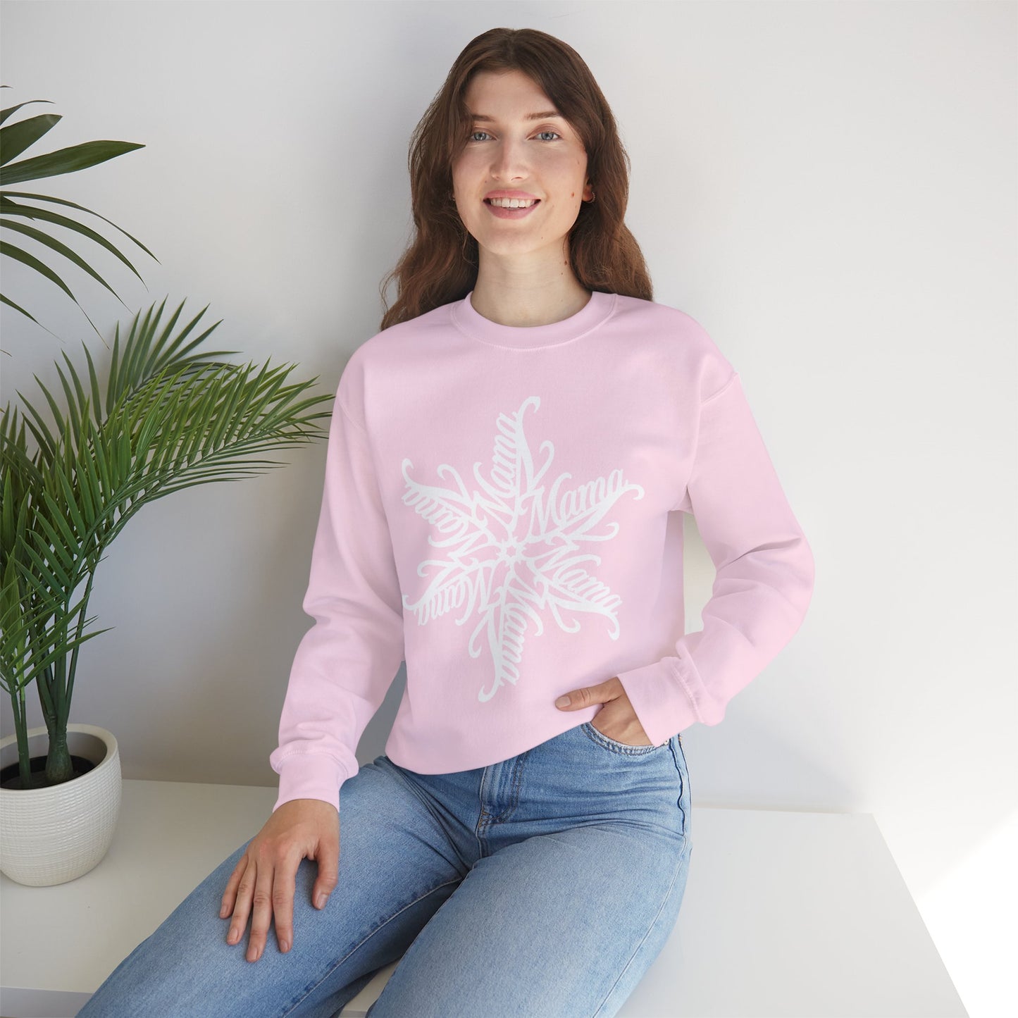 Mama Snowflake Sweatshirt, Personalized Snowflake Mom Sweater, Custom Ornate Design, Mothers Day Gift, New Mom Gift, Cozy Mama Crewneck