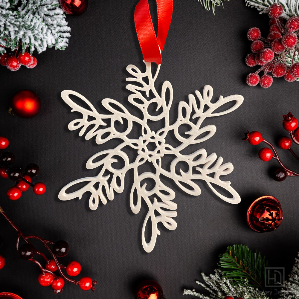 Peace, Love and Hope Snowflake Ornaments