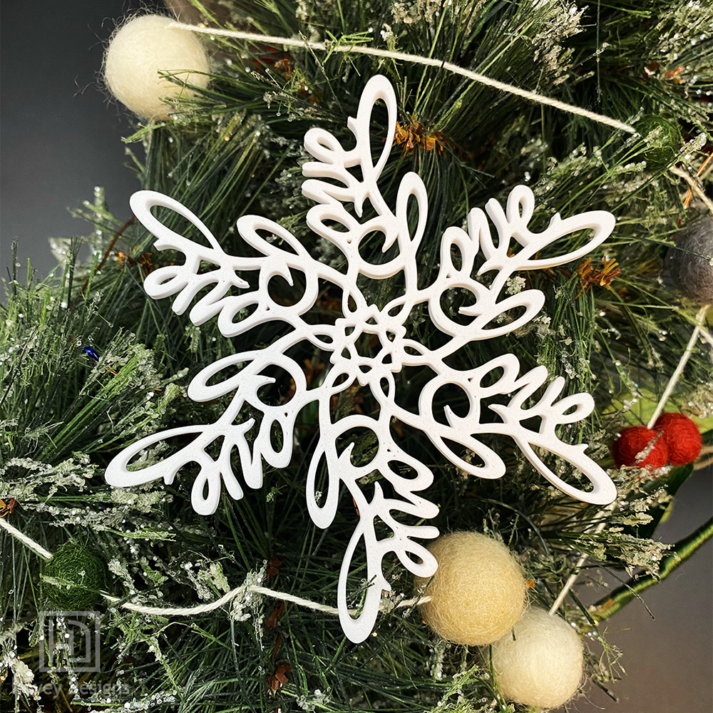 Peace, Love and Hope Snowflake Ornaments