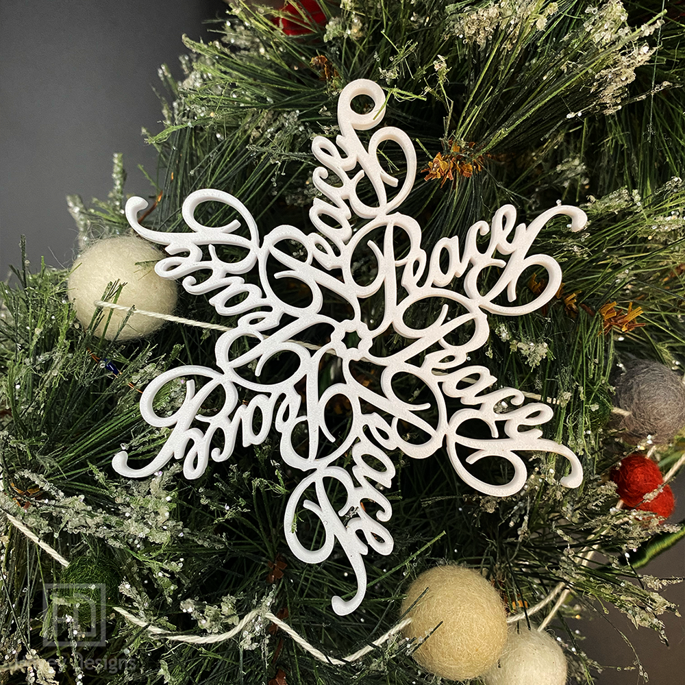 Peace, Love and Hope Snowflake Ornaments