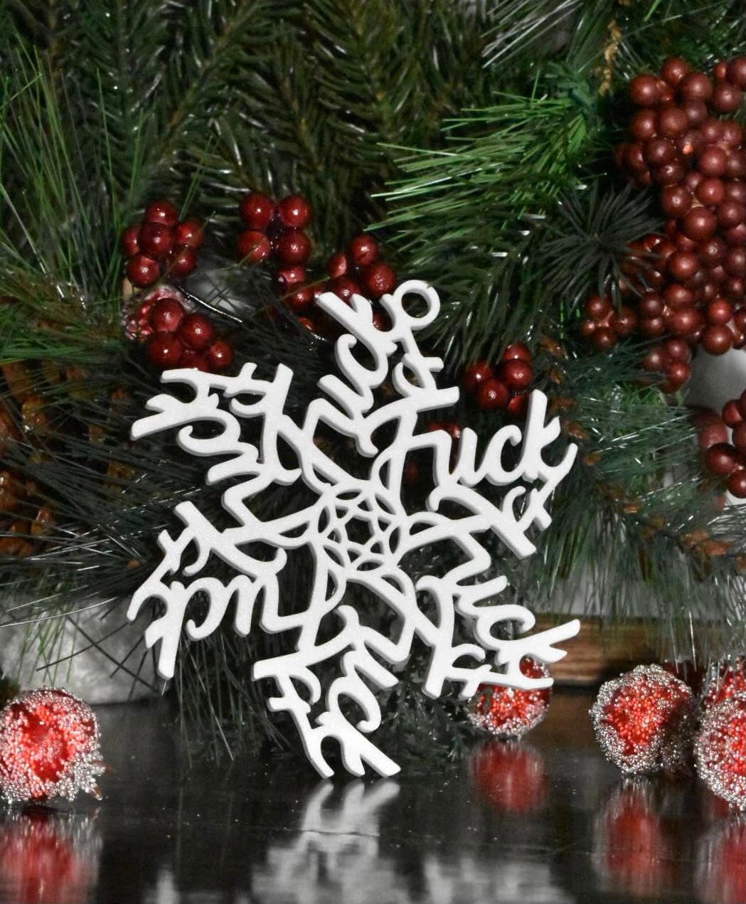Fuck Flake Ornament No. 2 — Funny Snowflake Christmas Decor
