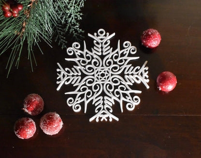 Fuck Flake Ornament No. 3 — Funny Snowflake Christmas Decor