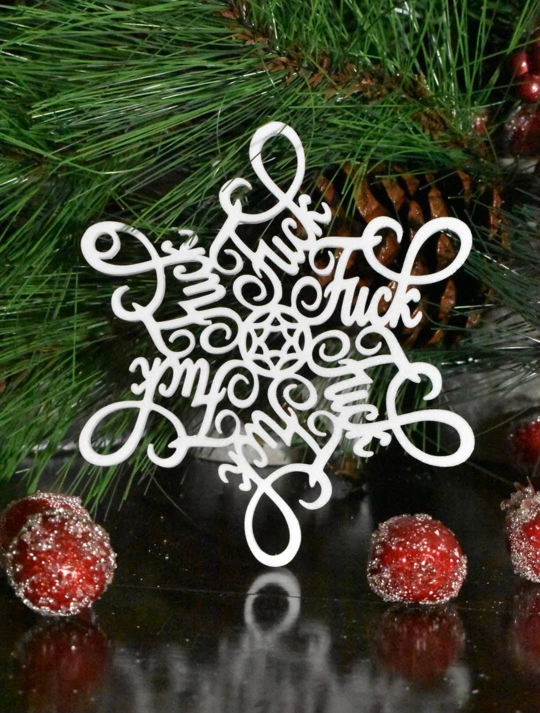 Fuck Flake Ornament No. 1 — Funny Snowflake Christmas Decor