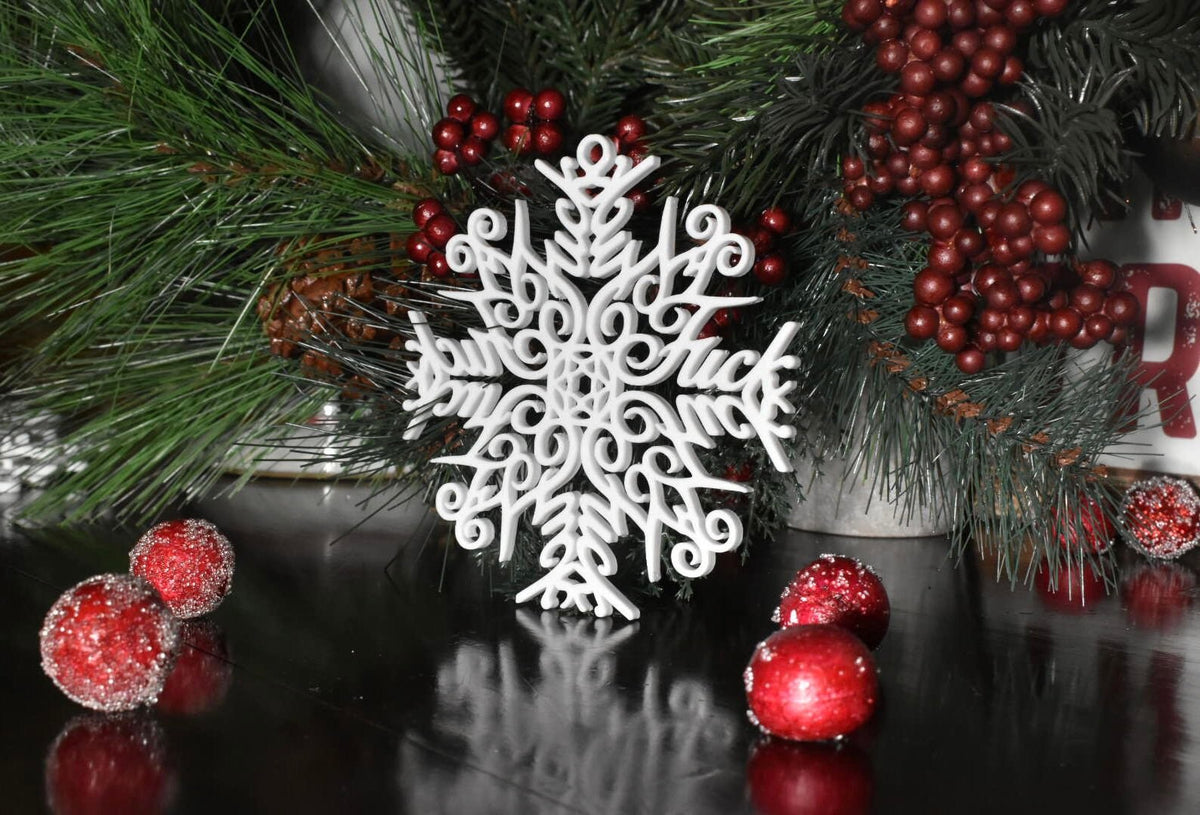Fuck Flake Ornament No. 3 — Funny Snowflake Christmas Decor