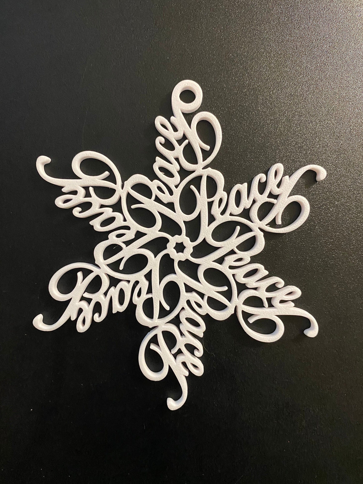 Peace Snowflake Ornament — Spiral Design