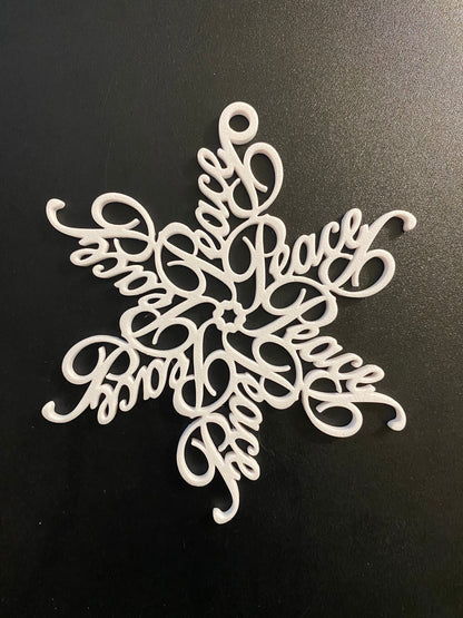 Peace Snowflake Ornament — Spiral Design