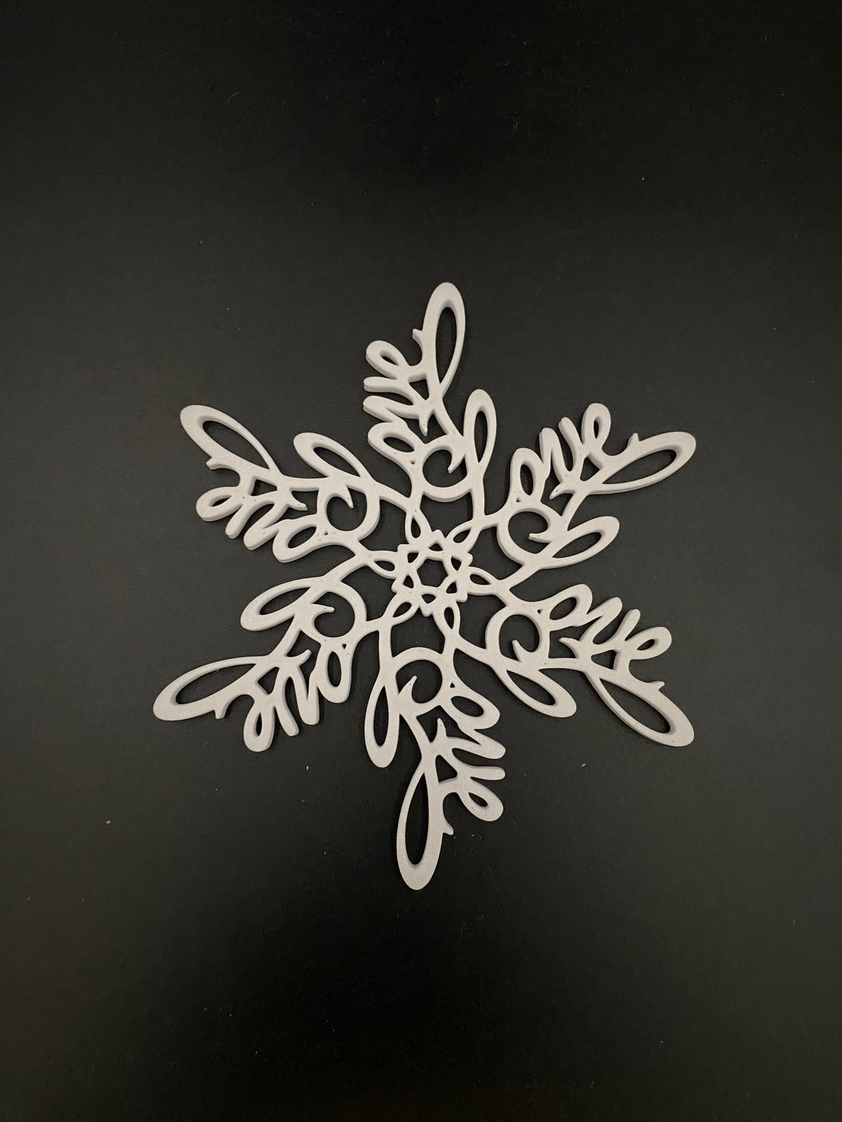 Love Snowflake Ornament — Spiral Design