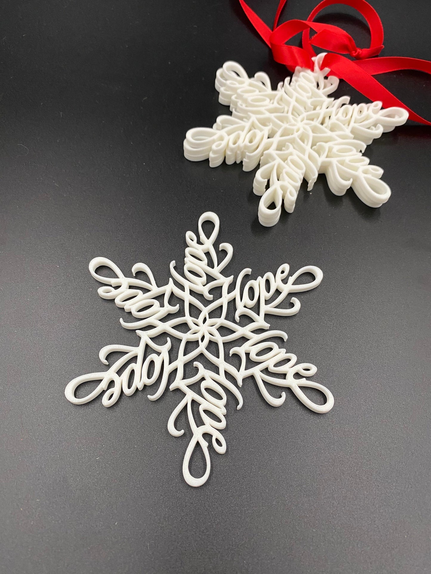 Hope Snowflake Ornament: 3D Printed Christmas Decoration