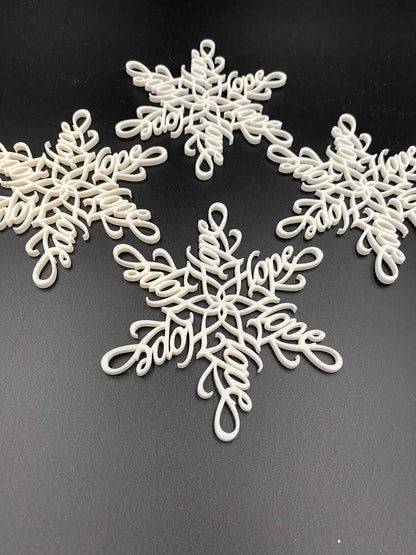 Hope Snowflake Ornament: 3D Printed Christmas Decoration
