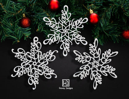Peace Snowflake Ornament — Spiral Design