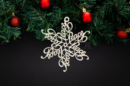 Peace Snowflake Ornament — Spiral Design