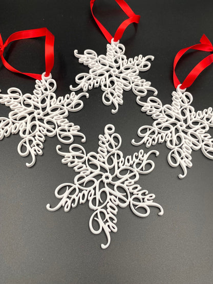 Peace Snowflake Ornament — Spiral Design