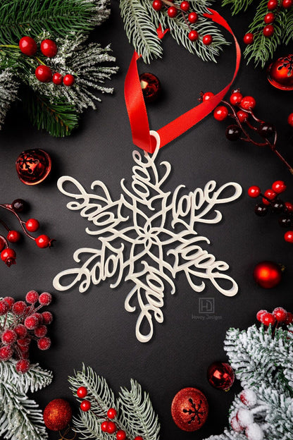 Peace, Love & Hope Ornament Set — Spiral Design