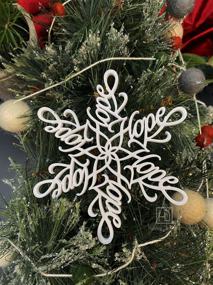 Peace, Love & Hope Ornament Set — Spiral Design