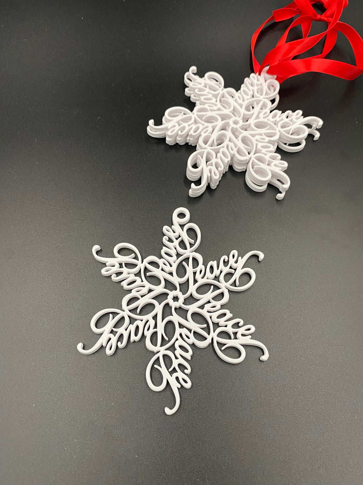 Peace Snowflake Ornament — Spiral Design