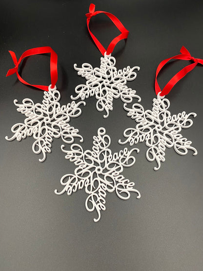 Peace Snowflake Ornament — Spiral Design