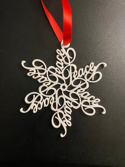 Peace Snowflake Ornament — Spiral Design