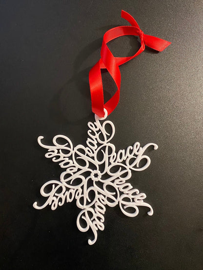 Peace Snowflake Ornament — Spiral Design