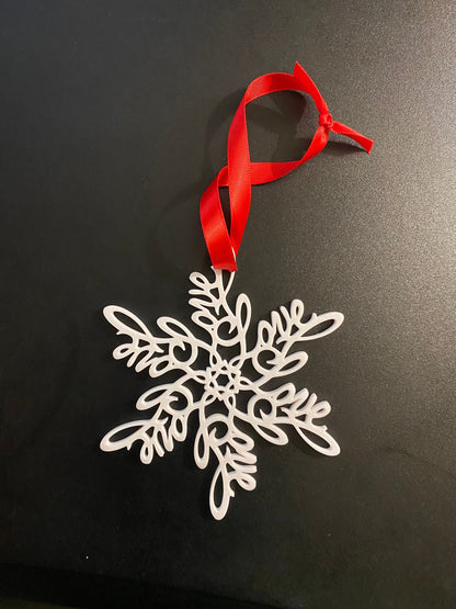 Love Snowflake Ornament — Spiral Design