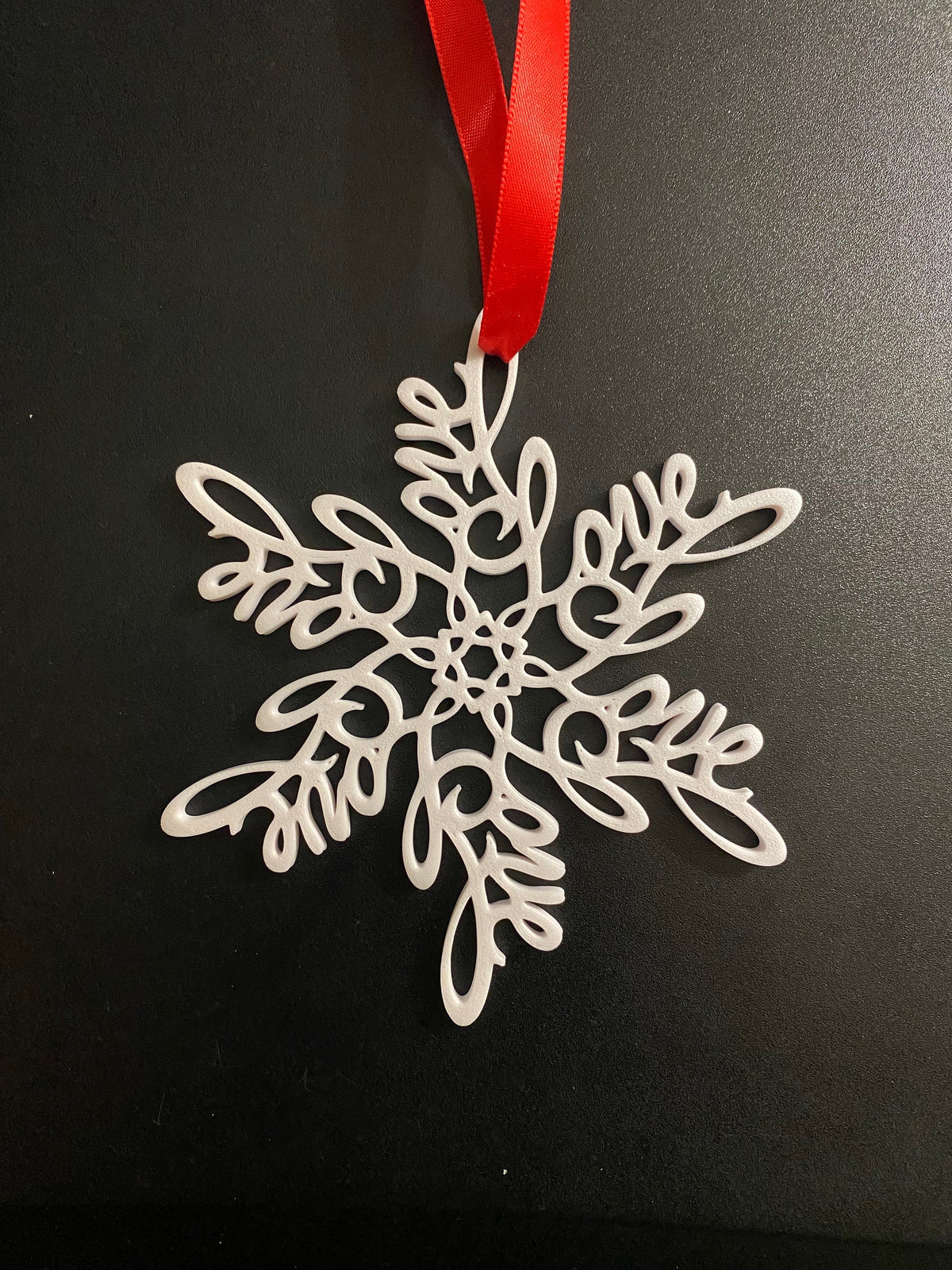 Love Snowflake Ornament — Spiral Design