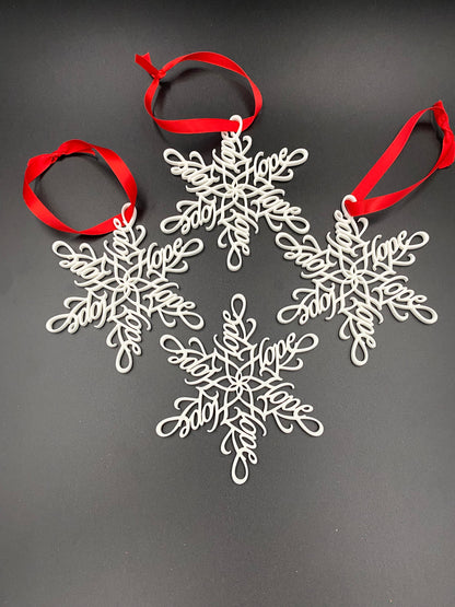 Hope Snowflake Ornament: 3D Printed Christmas Decoration