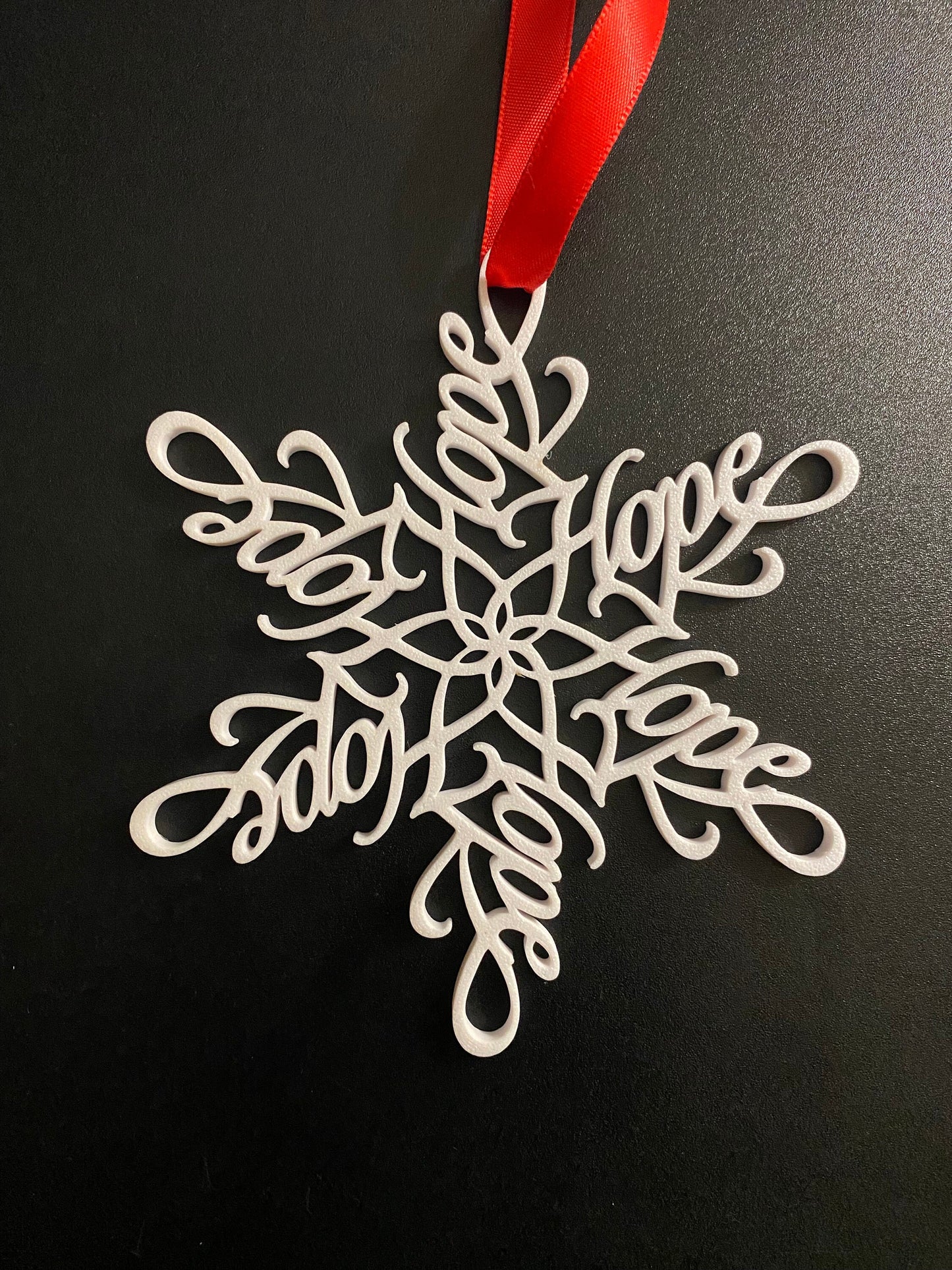 Hope Snowflake Ornament: 3D Printed Christmas Decoration