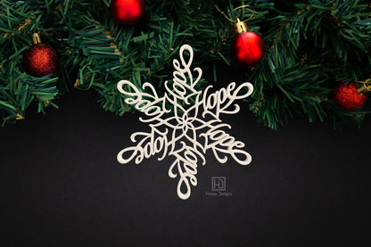 Hope Snowflake Ornament: 3D Printed Christmas Decoration