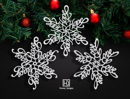 Love Snowflake Ornament — Spiral Design