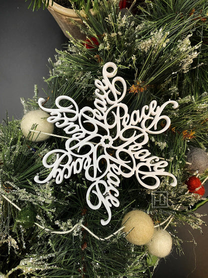Peace Snowflake Ornament — Spiral Design