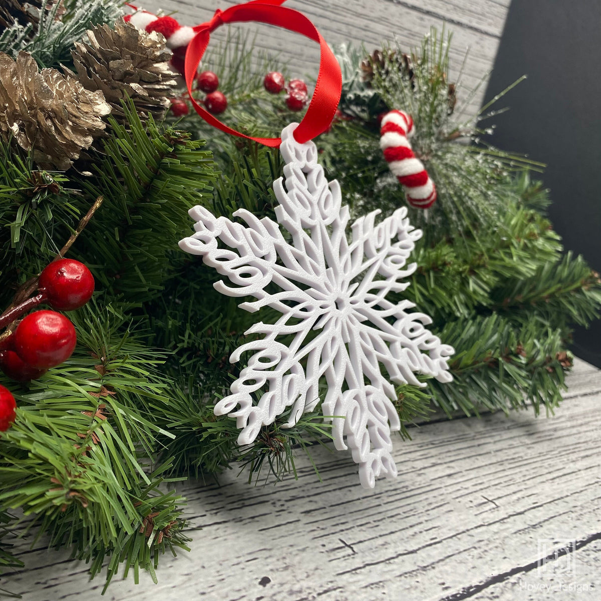 Hope Snowflake Ornament — Mirrored Design