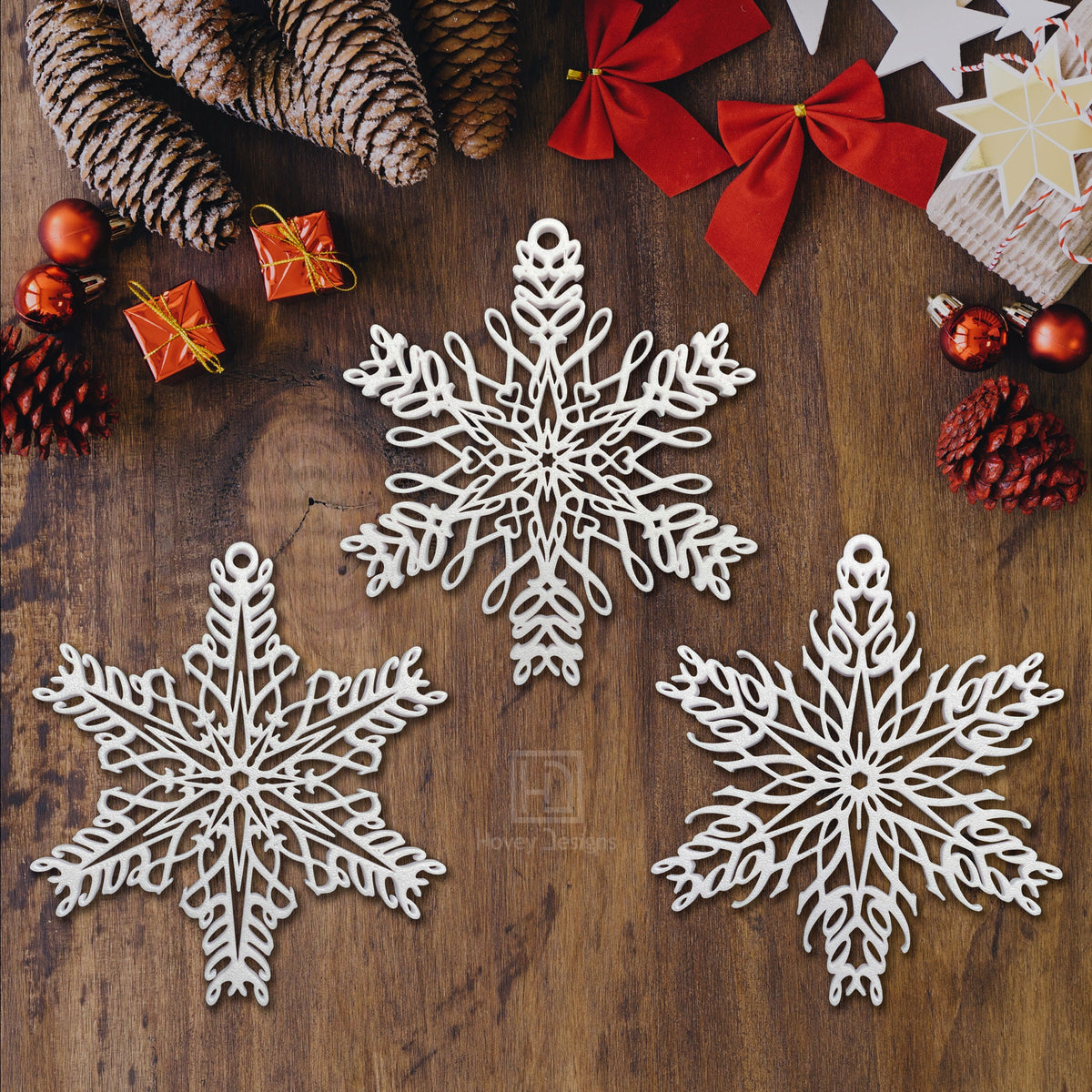 Love Snowflake Ornament — Mirrored Design