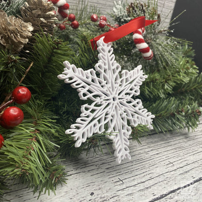 Peace Snowflake Ornament — Mirrored Design