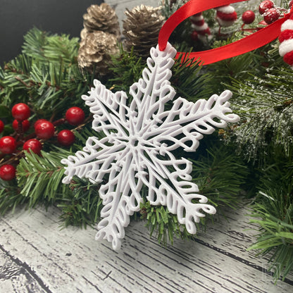 Peace Snowflake Ornament — Mirrored Design
