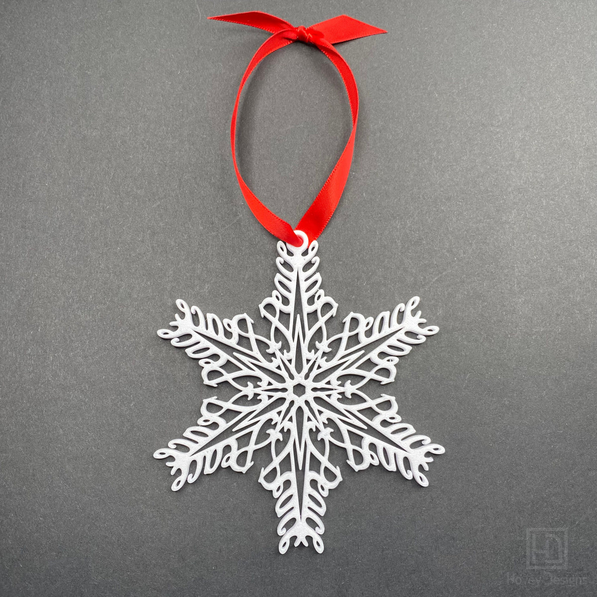 Peace Snowflake Ornament — Mirrored Design