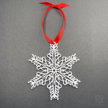 Peace Snowflake Ornament — Mirrored Design