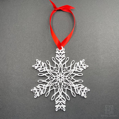 Love Snowflake Ornament — Mirrored Design