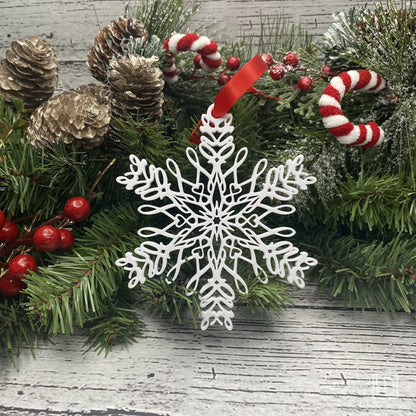 Love Snowflake Ornament — Mirrored Design