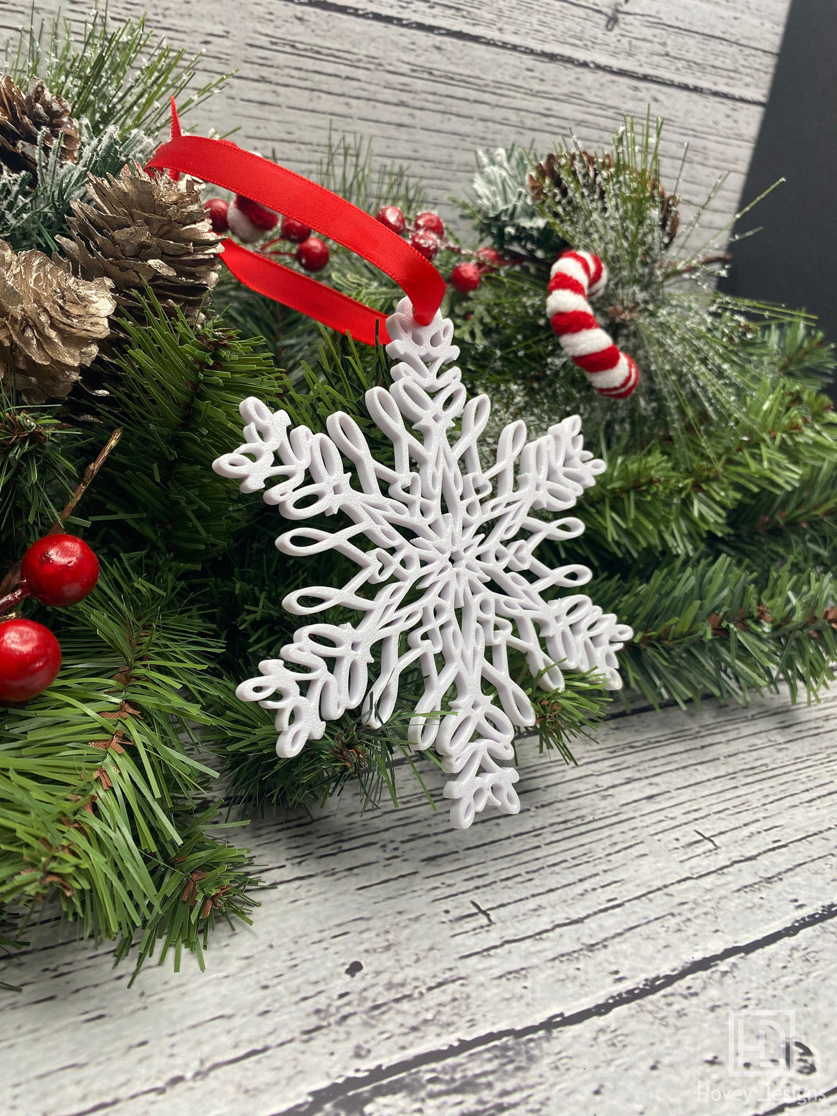 Love Snowflake Ornament — Mirrored Design