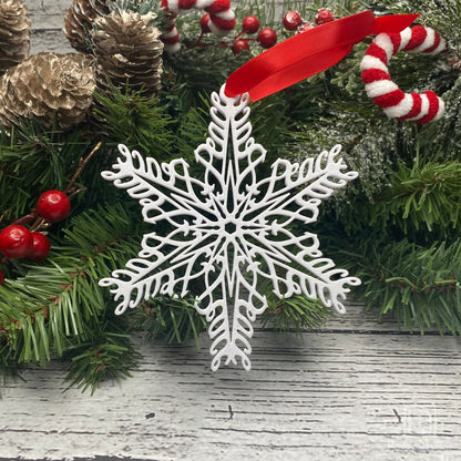 Peace Snowflake Ornament — Mirrored Design