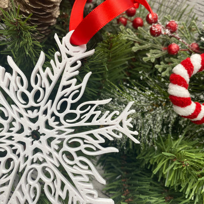 Fuck Flake Ornament No. 5 — Funny Snowflake Christmas Decor