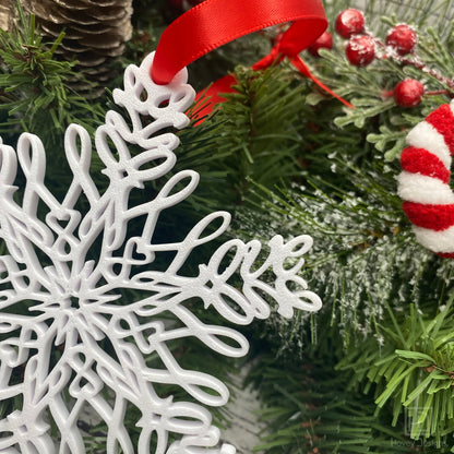 Love Snowflake Ornament — Mirrored Design