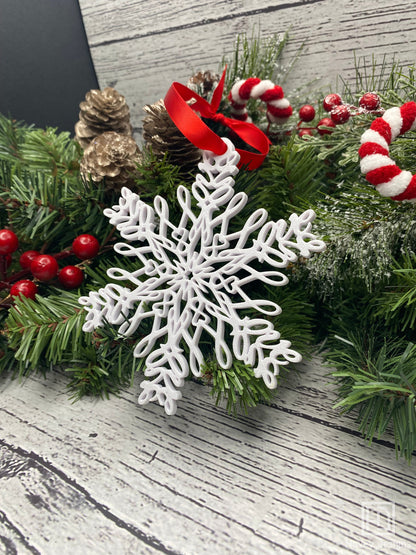 Love Snowflake Ornament — Mirrored Design