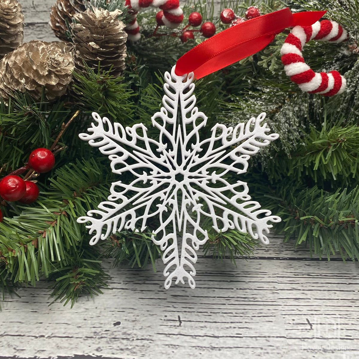 Peace, Love & Hope Ornament Set — Mirrored Design