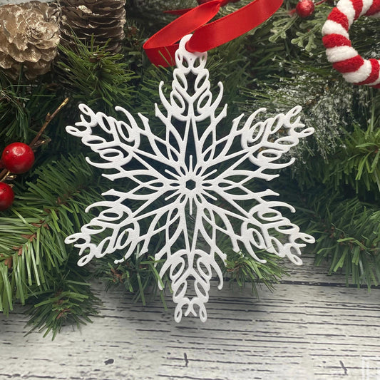 Hope Snowflake Ornament — Mirrored Design