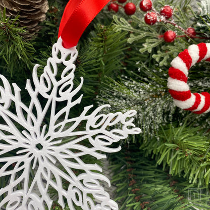 Hope Snowflake Ornament — Mirrored Design