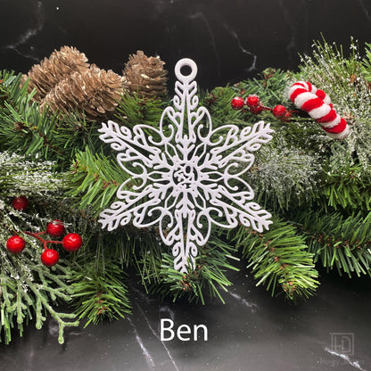 Custom Name Snowflake Ornament: Personalized Christmas Keepsake (MS)